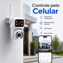 Câmera de Segurança Wi-Fi Externa Dupla Lente Full HD com Rastreamento Automático e Visão Noturna Colorida