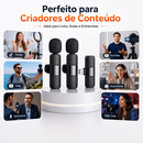 Kit Microfone de Lapela Sem Fio USB-C com 2 Microfones para Celular Android