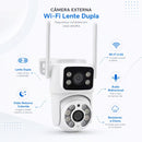 Câmera de Segurança Wi-Fi Externa Dupla Lente Full HD com Rastreamento Automático e Visão Noturna Colorida