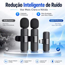Kit Microfone de Lapela Sem Fio USB-C com 2 Microfones para Celular Android