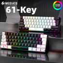 Teclado Gamer Mecânico 60% 61 Teclas RGB Hot Swap USB-C