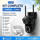 Câmera de Segurança Wi-Fi Dupla Lente 3MP + 3MP com Visão Noturna Colorida, Áudio Bidirecional e Detecção de Movimento