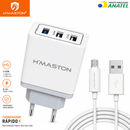 Carregador H’MASTON H62-3 3USB 8.1A Turbo + Cabo USB