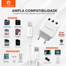 Carregador H’MASTON H62-3 3USB 8.1A Turbo + Cabo USB