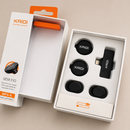 Microfone de Lapela Sem Fio KAIDI KMF4-C Tipo-C com Redução de Ruído, Clipe Magnético e Longo Alcance
