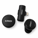 Microfone de Lapela Sem Fio KAIDI KMF4-C Tipo-C com Redução de Ruído, Clipe Magnético e Longo Alcance
