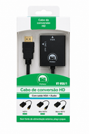 Cabo Adaptador Conversor HDMI para VGA com Saída de Áudio P2 – Transmissão de Vídeo e Som