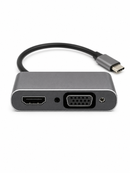 Hub USB-C 4 em 1 com HDMI 4K, VGA, USB 3.0 e USB-C PD