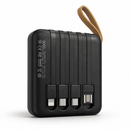 Carregador portátil de 10000mAh com 4 cabos de carregamento com LED