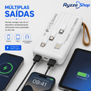 Carregador Portátil Power Bank Solar 20.000mah | Cabos 4 em 1