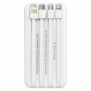 Carregador Portátil Power Bank 10000mAh 4 Cabos e Indução