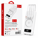 Carregador Portátil Power Bank 10000mAh 4 Cabos e Indução
