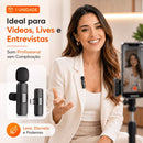 Kit Microfone de Lapela Sem Fio USB-C com 2 Microfones para Celular Android