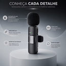 Kit Microfone de Lapela Sem Fio USB-C com 2 Microfones para Celular Android