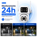 Câmera de Segurança Wi-Fi Externa Dupla Lente Full HD com Rastreamento Automático e Visão Noturna Colorida