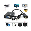Cabo Adaptador Conversor HDMI para VGA com Saída de Áudio P2 – Transmissão de Vídeo e Som